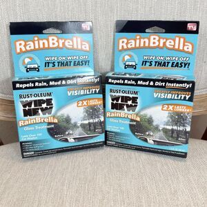 New Rust-Oleum Windshield Cloth Dirt Repel Wipe RainBrella 2 kit Glass treatment